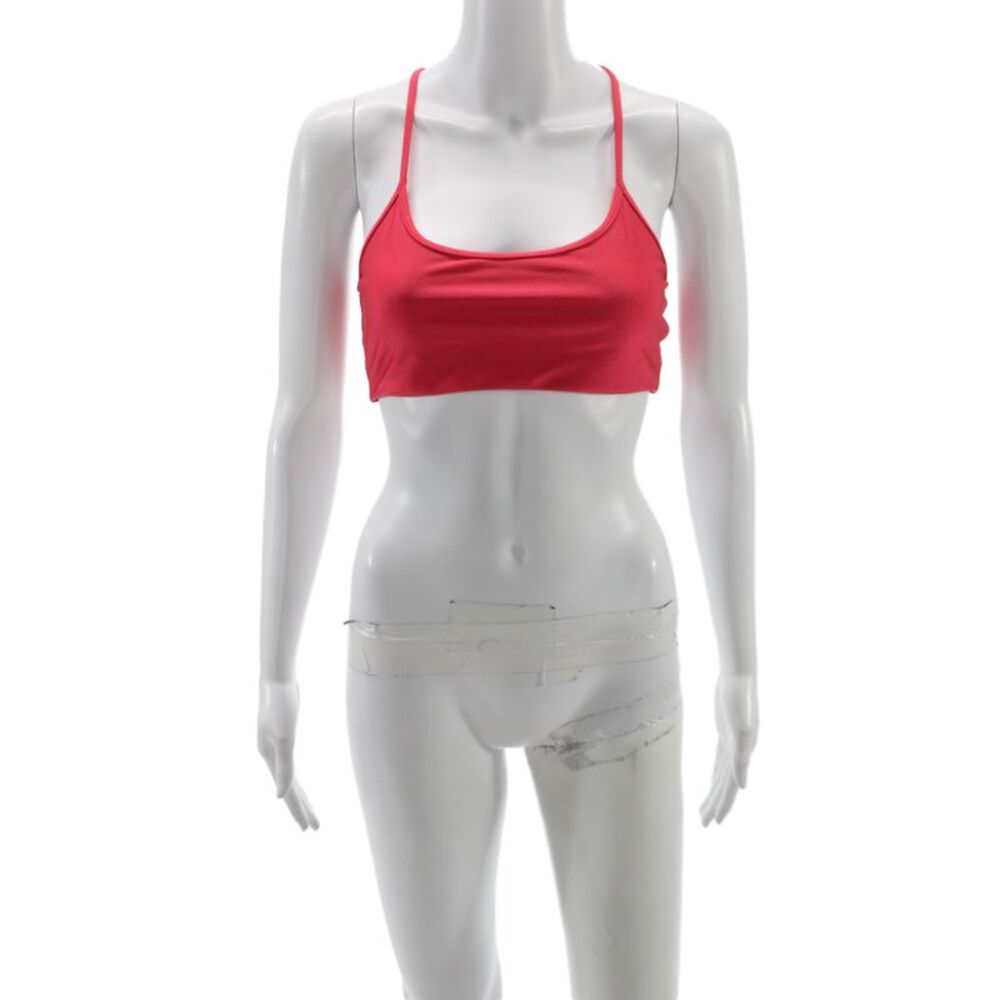 All Access Womens Spaghetti Strap Scoop Neck Sports Bra Pink Size Medium